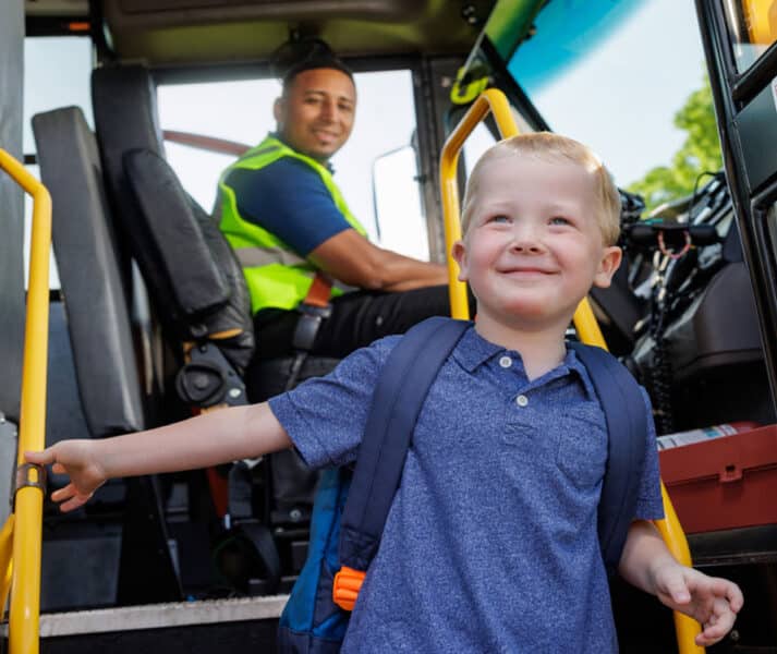 Student with a trusted driver